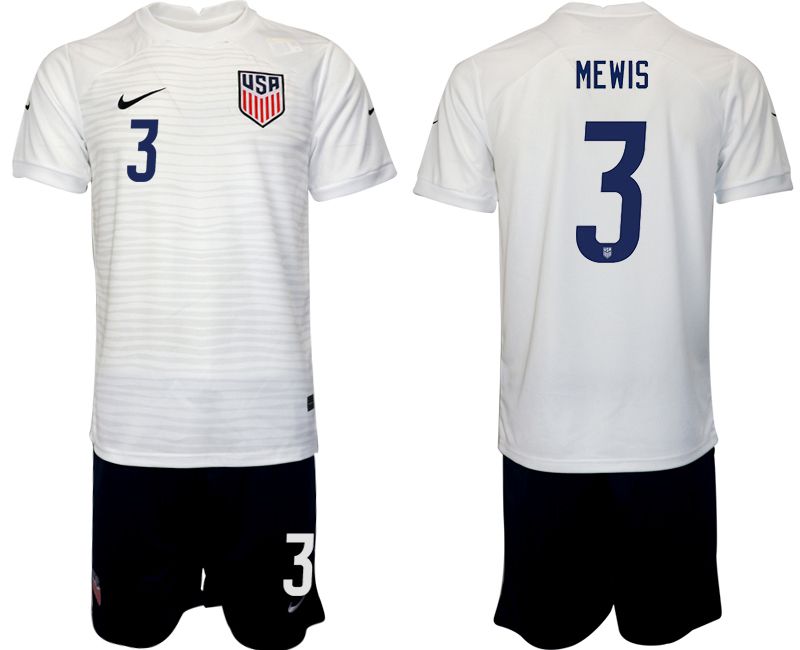 Men 2022 World Cup National Team United States home white #3 Soccer Jersey